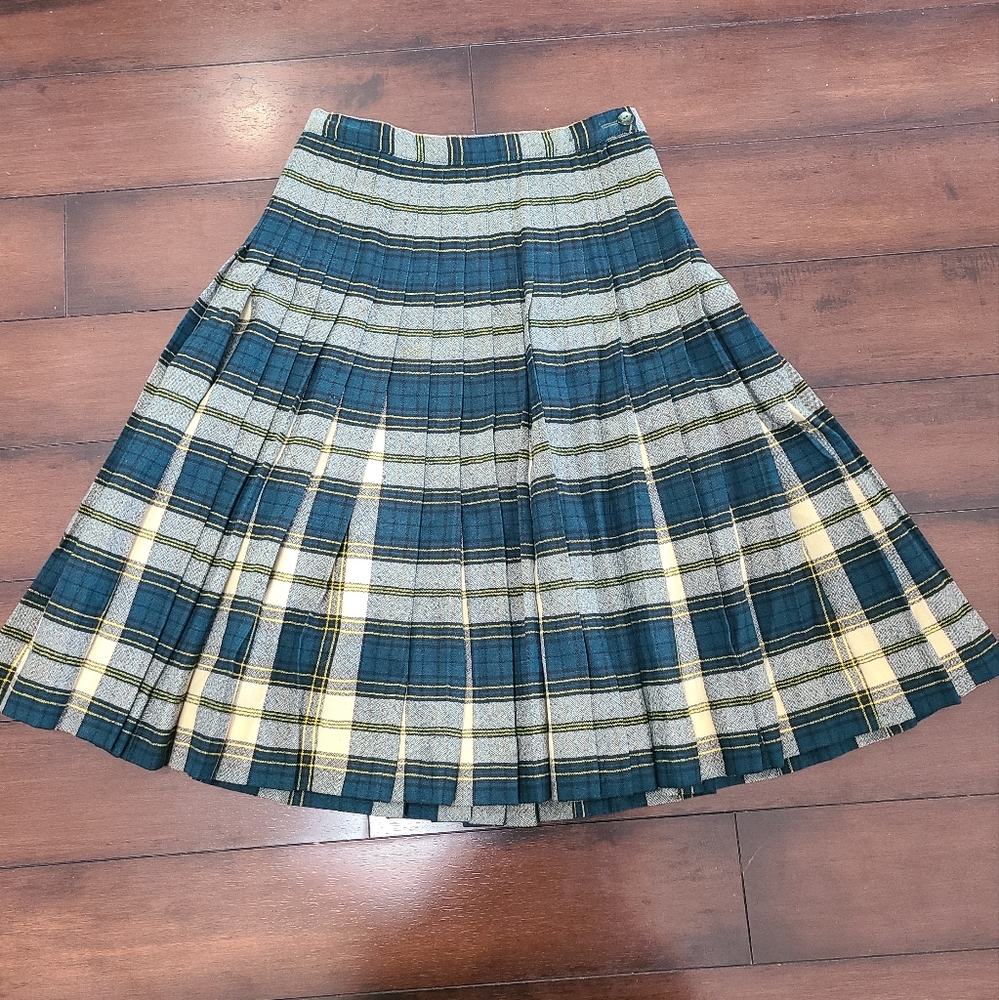 Vintage Reversible Plaid Skirt